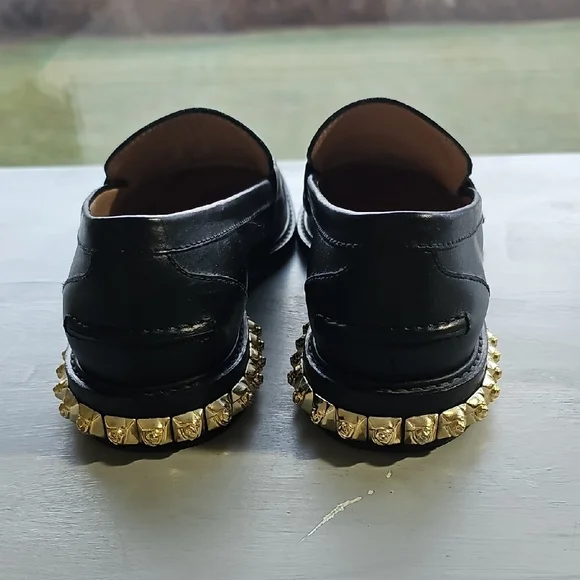 Stuart Weitzman Black Loafers with Gold Accents - keshabintl  display picture 1